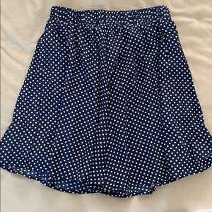 Blue and white Polkadot skirt